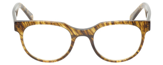 Front View of Eyebobs Phone It In Round Reading Glasses Stripe Gold Brown Marble Tortoise 49mm