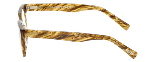 Side View of Eyebobs Phone It In Round Reading Glasses Stripe Gold Brown Marble Tortoise 49mm