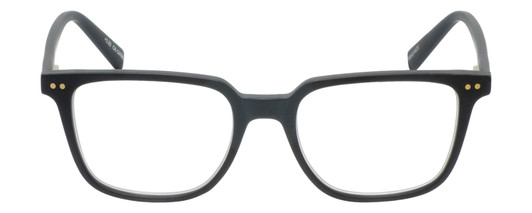 Front View of Eyebobs See C Suite Square Full Rim Designer Reading Glasses in Matte Black 51mm