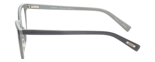 Side View of Eyebobs Sweetie Designer Reading Eye Glasses with Single Vision Prescription Rx Lenses in Silver Grey Ladies Cateye Full Rim Acetate 54 mm