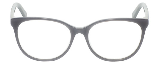 Front View of Eyebobs Sweetie Designer Reading Eye Glasses with Prescription Progressive Rx Lenses in Silver Grey Ladies Cateye Full Rim Acetate 54 mm