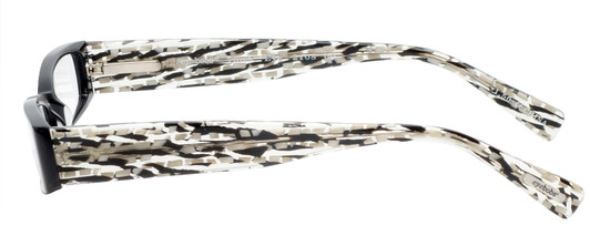 Side View of Eyebobs Thick Eye Designer Reading Glasses Gloss Black Mosaic Crystal White 50mm