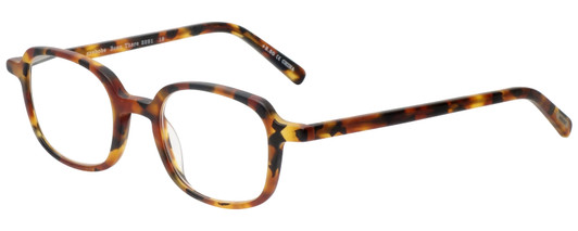 Profile View of Eyebobs Been There 2291-19 Designer Blue Light Blocking Eyeglasses in Matte Tortoise Havana Brown Gold Unisex Oval Full Rim Acetate 45 mm