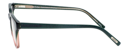 Side View of Eyebobs Befuddled 2702-26 Designer Progressive Lens Prescription Rx Eyeglasses in Green Glitter Purple Crystal Fade Ladies Classic Full Rim Acetate 46 mm