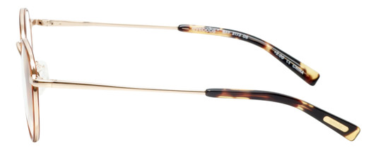 Side View of Eyebobs BFF 3173-06 Designer Progressive Lens Prescription Rx Eyeglasses in Orange Tortoise Havana Gold Unisex Oval Full Rim Metal 46 mm