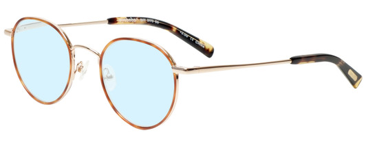 Profile View of Eyebobs BFF 3173-06 Designer Progressive Lens Blue Light Blocking Eyeglasses in Orange Tortoise Havana Gold Unisex Oval Full Rim Metal 46 mm