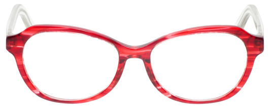 Front View of Eyebobs CPA 2738-01 Designer Bi-Focal Prescription Rx Eyeglasses in Red Crystal Ladies Cateye Full Rim Acetate 51 mm