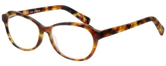 Profile View of Eyebobs CPA 2738-19 Designer Progressive Lens Blue Light Blocking Eyeglasses in Matte Tortoise Havana Brown Gold Unisex Cateye Full Rim Acetate 51 mm