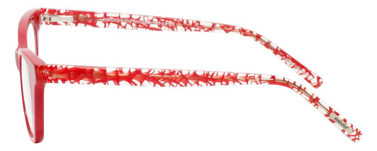 Side View of Eyebobs Florence 2746-01 Ladies Cateye Designer Reading Glasses Red Crystal 47mm