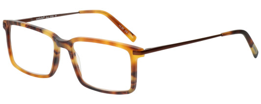 Profile View of Eyebobs Gus 3155-19 Designer Progressive Lens Blue Light Blocking Eyeglasses in Matte Tortoise Havana Brown Gold Mens Rectangle Full Rim Acetate 57 mm