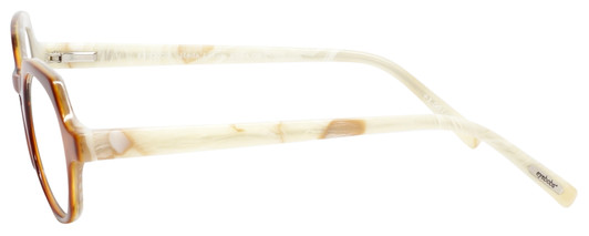 Side View of Eyebobs Heda Letus 2744-06 Designer Single Vision Prescription Rx Eyeglasses in Tortoise Marble White Horn Unisex Round Full Rim Acetate 47 mm