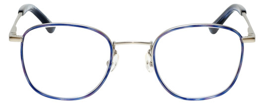 Front View of Eyebobs Inside 3174-10 Unisex Square Designer Reading Glasses Blue Silver 48 mm