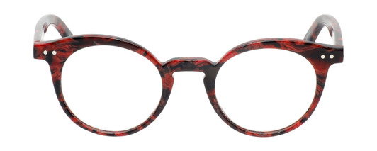 Front View of Eyebobs Reva 2747-01 Cateye Designer Reading Glasses Red Black Marble Swirl 45mm