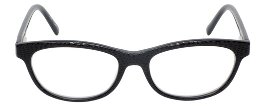 Front View of Eyebobs Stew Zoo 2898-00 Designer Bi-Focal Prescription Rx Eyeglasses in Black Snake Skin Ladies Cateye Full Rim Acetate 52 mm