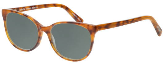 Profile View of Eyebobs Sweetie 3150-06 Designer Polarized Sunglasses with Custom Cut Smoke Grey Lenses in Orange Tortoise Havana Unisex Cateye Full Rim Acetate 54 mm