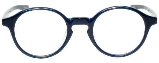 Front View of Eyebobs Top Notch 2444-10 Unisex Round Designer Reading Glasses Cobalt Blue 47mm