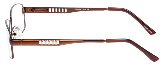 Side View of Enhance Mens BIG&TALL EN3858-BRG-59 mm Metal Designer Reading Glasses Brown Gold