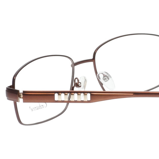 Close Up View of Enhance Mens BIG&TALL EN3858-BRG-59 mm Metal Designer Reading Glasses Brown Gold