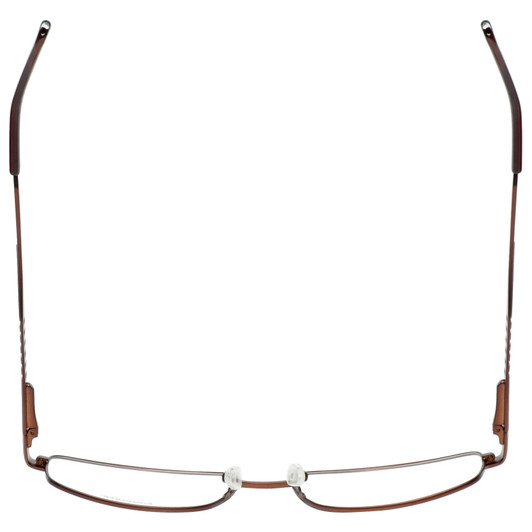 Top View of Enhance EN3858 Designer Bi-Focal Prescription Rx Eyeglasses in Brown Gold Mens Rectangle Full Rim Metal 63 mm