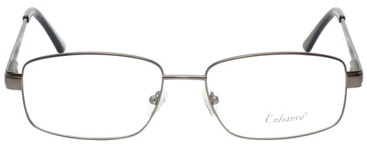 Front View of Enhance Mens BIG&TALL EN3858-GNS-59 mm Designer Reading Glasses Gun Metal Silver
