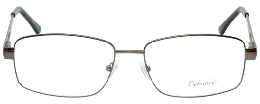 Front View of Enhance Mens BIG&TALL EN3858-GNS-63 mm Designer Reading Glasses Gun Metal Silver
