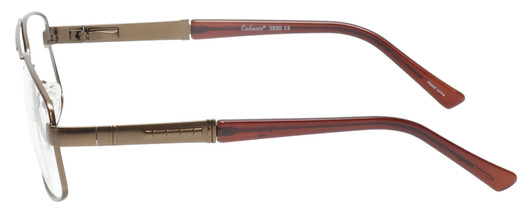 Side View of Enhance Mens BIG&TALL 3920-MCF-62 mm Designer Reading Glasses Matte Coffee Brown