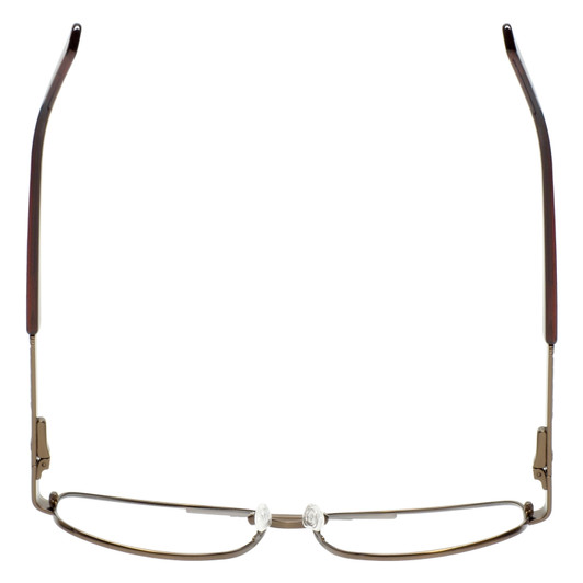 Top View of Enhance EN3920 Designer Reading Eye Glasses with Custom Cut Powered Lenses in Matte Coffee Brown Mens Square Full Rim Metal 62 mm