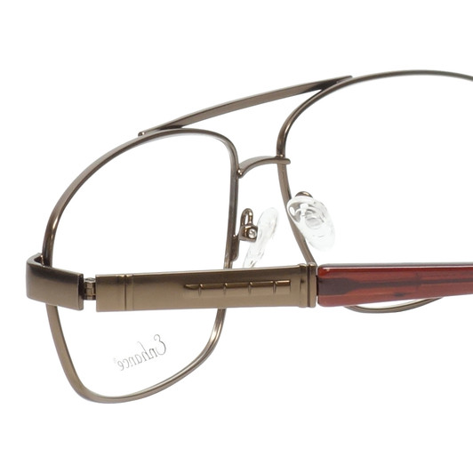 Close Up View of Enhance EN3920 Designer Bi-Focal Prescription Rx Eyeglasses in Matte Coffee Brown Mens Square Full Rim Metal 62 mm