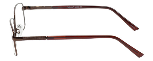 Side View of Enhance Mens BIG & TALL EN4053-SBR-61 mm Designer Reading Glasses in Shiny Brown