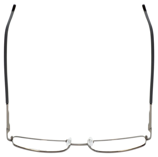 Top View of Enhance EN4053 Designer Bi-Focal Prescription Rx Eyeglasses in Shiny Gunmetal Silver Mens Rectangle Full Rim Metal 61 mm