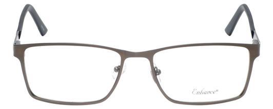 Profile View of Enhance EN4064 Designer Progressive Lens Blue Light Blocking Eyeglasses in Matte Tortoise Havana Brown Gold Mens Retro Full Rim Acetate 58 mm