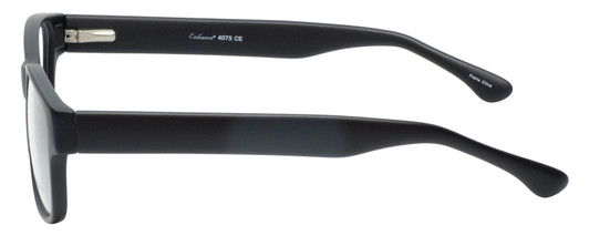 Side View of Enhance EN4075 Designer Blue Light Blocking Eyeglasses in Matte Black Mens Classic Full Rim Acetate 60 mm