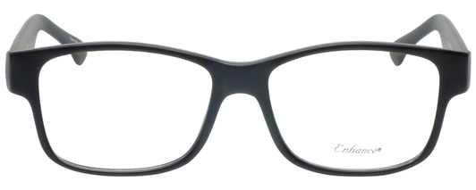Profile View of Enhance EN4075 Designer Progressive Lens Blue Light Blocking Eyeglasses in Matte Black Mens Classic Full Rim Acetate 60 mm
