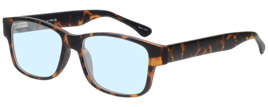 Profile View of Enhance EN4075 Designer Progressive Lens Blue Light Blocking Eyeglasses in Matte Tortoise Havana Brown Gold Mens Classic Full Rim Acetate 60 mm