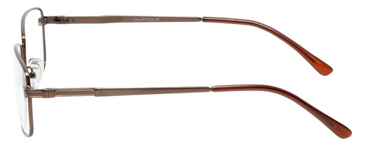 Side View of Enhance Mens BIG&TALL EN4106-BRW-60mm Metal Designer Reading Glasses Shiny Brown