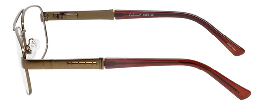 Side View of Enhance Mens BIG&TALL EN4106-BRW-63mm Metal Designer Reading Glasses Shiny Brown