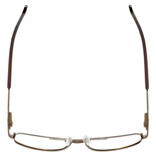 Top View of Enhance EN4106 Designer Bi-Focal Prescription Rx Eyeglasses in Brown Mens Rectangle Full Rim Metal 63 mm