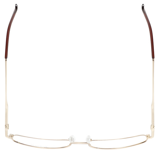 Top View of Enhance EN4106 Designer Progressive Lens Prescription Rx Eyeglasses in Gold Mens Rectangle Full Rim Metal 60 mm