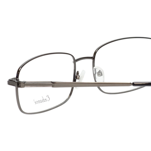 Close Up View of Enhance Mens BIG & TALL EN4106-GUN-60mm Metal Designer Reading Glasses Gun Metal
