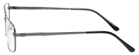 Side View of Enhance EN4106 Designer Progressive Lens Blue Light Blocking Eyeglasses in Gunmetal Silver Mens Rectangle Full Rim Metal 60 mm