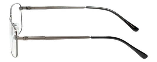 Side View of Enhance Mens BIG & TALL EN4106-GUN-63mm Metal Designer Reading Glasses Gun Metal