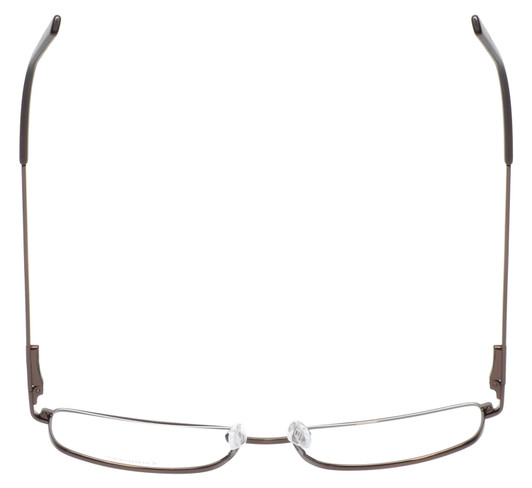 Top View of Enhance EN4161 Designer Single Vision Prescription Rx Eyeglasses in Brown Mens Rectangle Full Rim Metal 60 mm