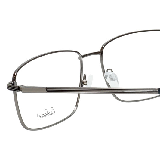 Close Up View of Enhance Mens BIG & TALL EN4161-GUN-60mm Metal Designer Reading Glasses Gun Metal