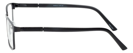 Side View of Enhance EN4172 Designer Blue Light Blocking Eyeglasses in Matte Black Mens Rectangle Full Rim Metal 59 mm