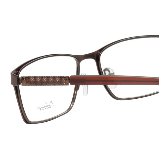 Close Up View of Enhance Mens BIG & TALL EN4172-MBR-59 mm Designer Reading Glasses in Matte Brown