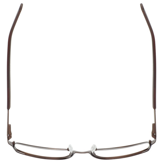 Top View of Enhance EN4172 Designer Bi-Focal Prescription Rx Eyeglasses in Matte Brown Mens Rectangle Full Rim Metal 59 mm