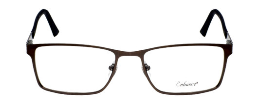 Front View of Enhance Mens BIG & TALL EN4172-MGU-59mm Designer Reading Glasses Matte Gun Metal