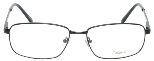 Front View of Enhance Mens BIG & TALL EN4182-SBK-60 mm Designer Reading Glasses in Satin Black