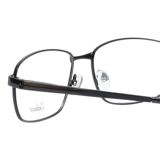 Close Up View of Enhance Mens BIG & TALL EN4182-SBK-60 mm Designer Reading Glasses in Satin Black