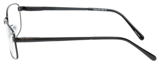 Side View of Enhance EN4182 Designer Progressive Lens Prescription Rx Eyeglasses in Satin Black Mens Rectangle Full Rim Metal 60 mm